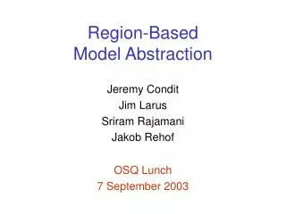 Region-Based Model Abstraction