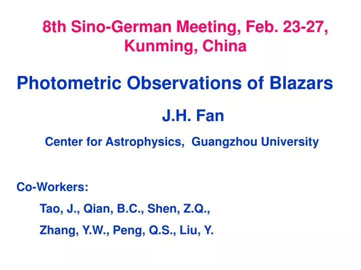 8th sino german meeting feb 23 27 kunming china
