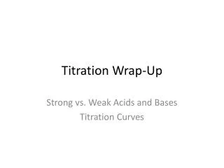 Titration Wrap-Up