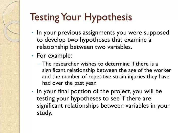 testing your hypothesis