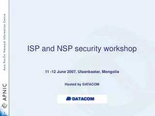 ISP and NSP security workshop