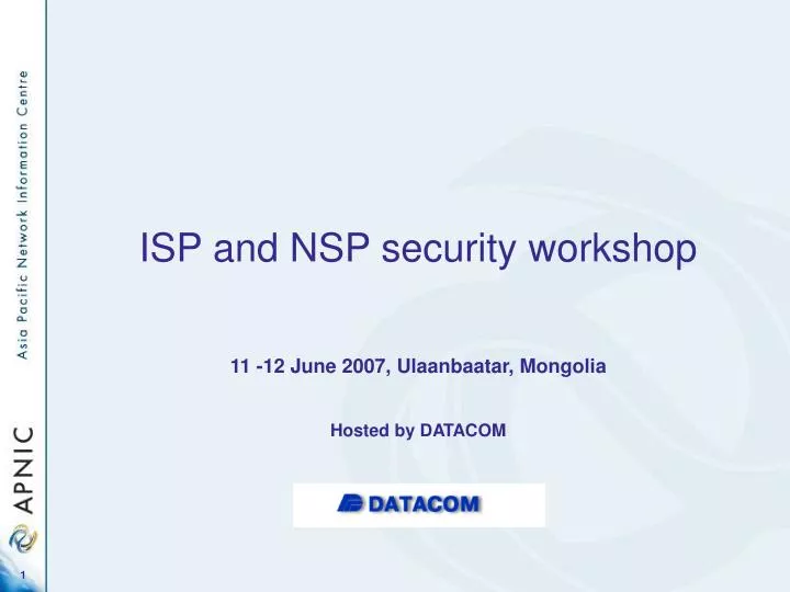 isp and nsp security workshop