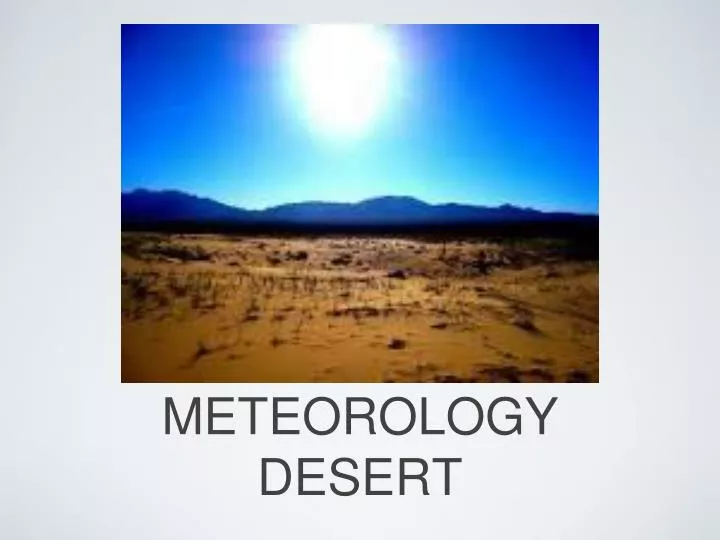 meteorology desert