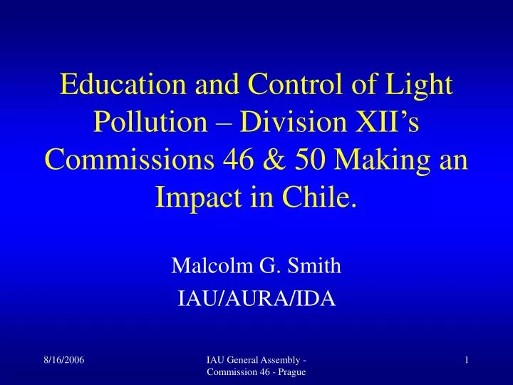 education and control of light pollution division xii s commissions 46 50 making an impact in chile