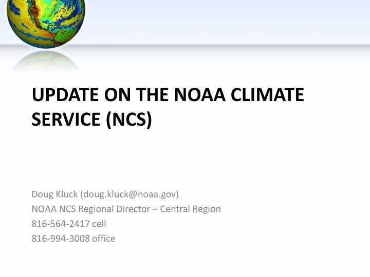 update on the noaa climate service ncs