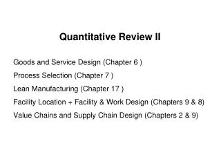 Quantitative Review II