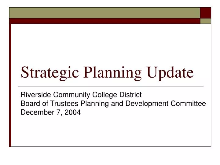 strategic planning update