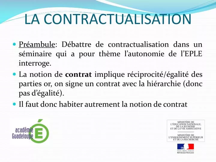 la contractualisation