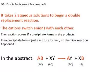 OB: Double Replacement Reactions (4/5)