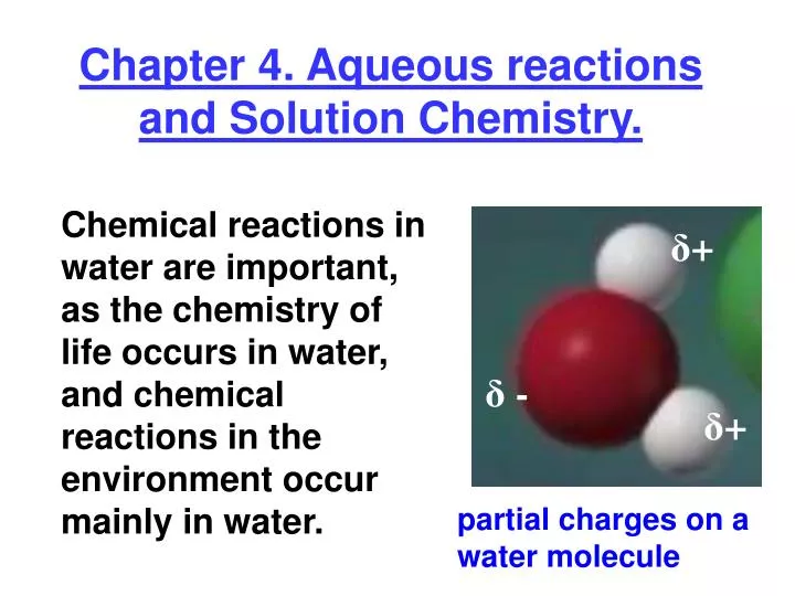 chapter 4 aqueous reactions and solution chemistry