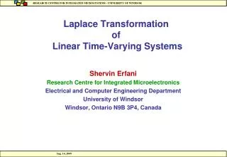 Laplace Transformation of Linear Time-Varying Systems