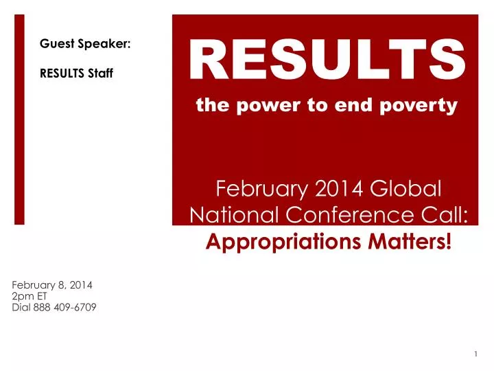 february 2014 global national conference call appropriations matters