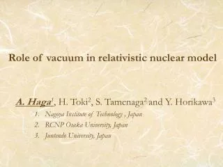 Role of vacuum in relativistic nuclear model