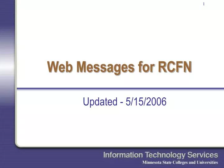 web messages for rcfn