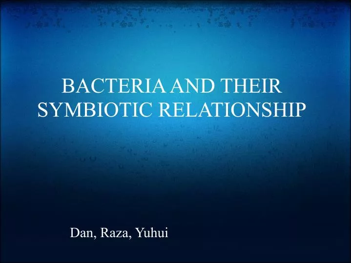 bacteria and their symbiotic relationship