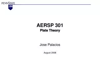 AERSP 301 Plate Theory