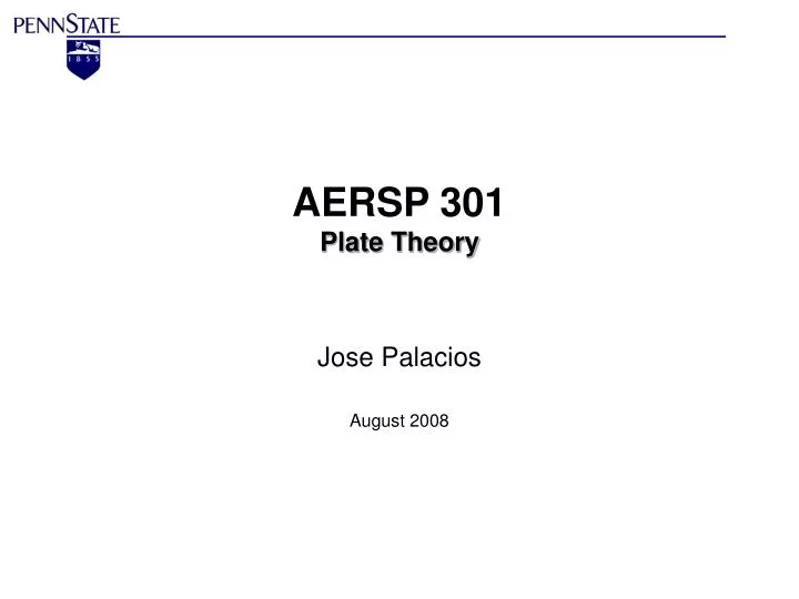 aersp 301 plate theory