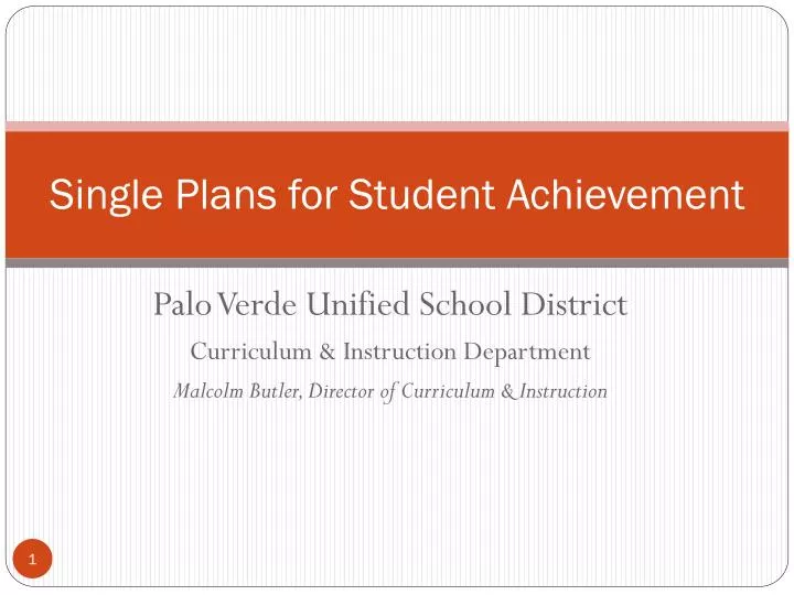 single plans for student achievement