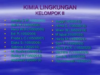 kimia lingkungan kelompok ii
