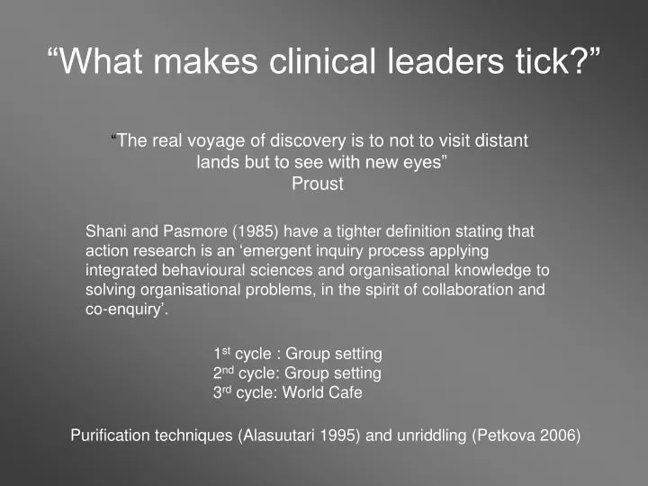 what makes clinical leaders tick