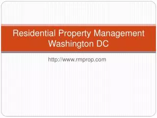 residential property management washington dc