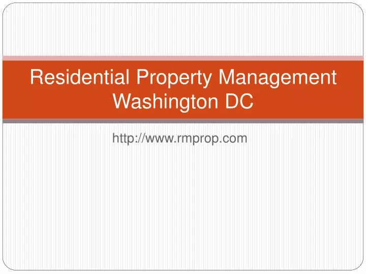 residential property management washington dc