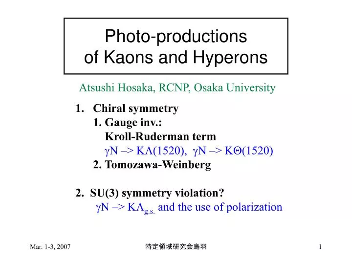 photo productions of kaons and hyperons