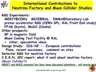 International Contributions to Neutrino Factory and Muon Collider Studies