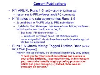 K*ll AFB/FL Runs 1-5 (arXiv 0804.4412 [hep-ex]) responses to PRL referees await RC comments