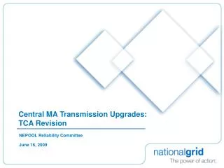 Central MA Transmission Upgrades: TCA Revision