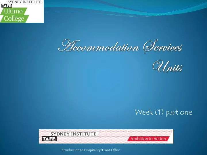 accommodation services units