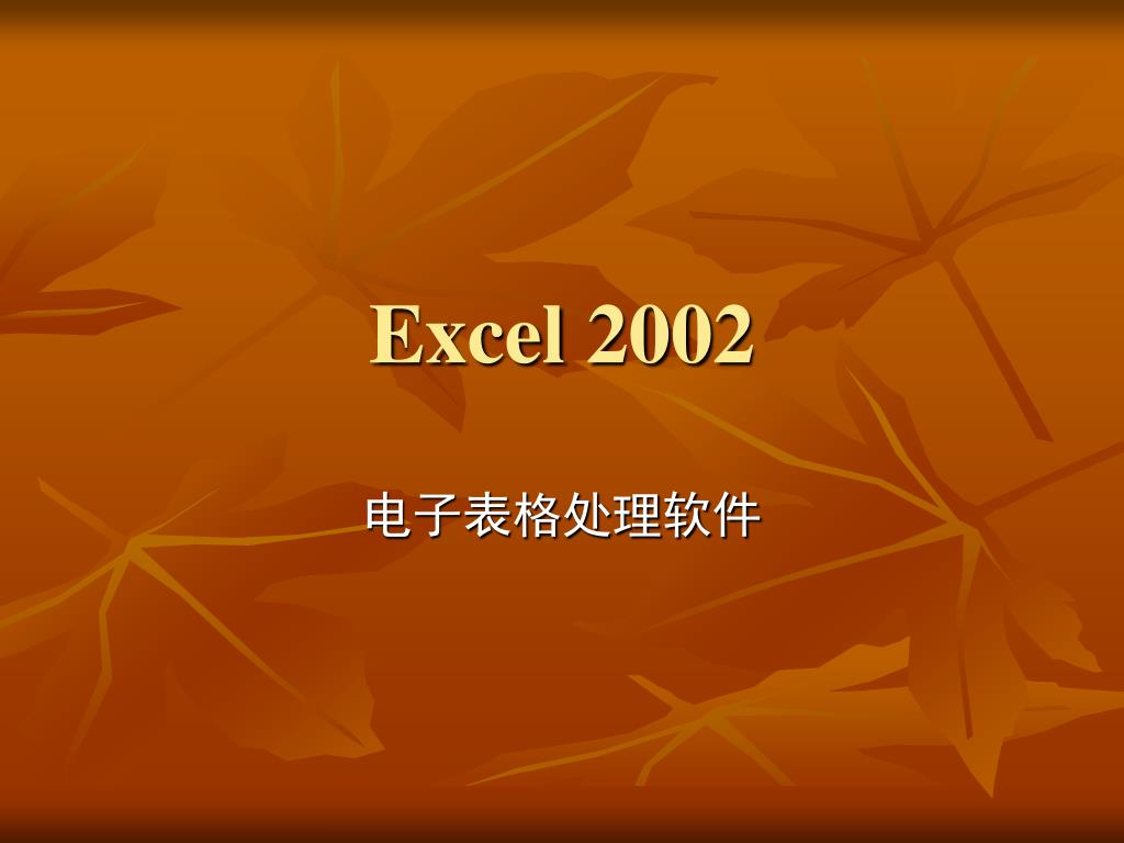 PPT - Excel 2002 PowerPoint Presentation, free download - ID:4765751