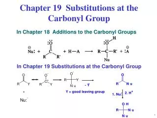 Chapter 19 Substitutions at the Carbonyl Group