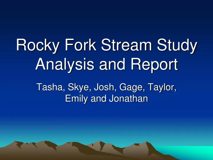 rocky fork stream study analysis and report