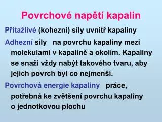 povrchov nap t kapalin