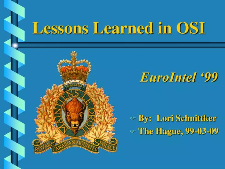 lessons learned in osi