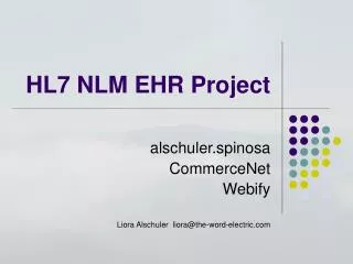 HL7 NLM EHR Project