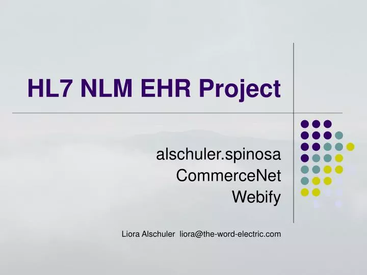 hl7 nlm ehr project