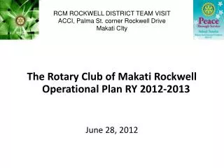 RCM ROCKWELL DISTRICT TEAM VISIT ACCI, Palma St. corner Rockwell Drive Makati CIty