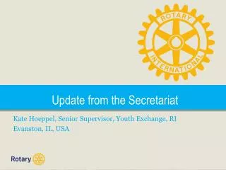 update from the secretariat