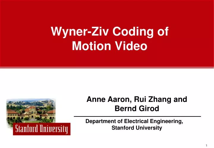 wyner ziv coding of motion video