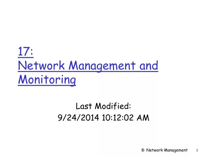 17 network management and monitoring