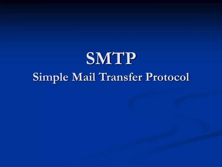 smtp simple mail transfer protocol