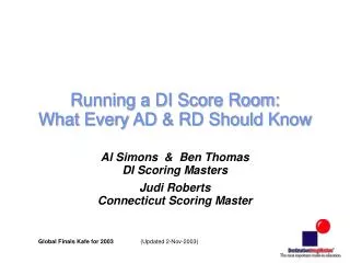 Running a DI Score Room: What Every AD &amp; RD Should Know