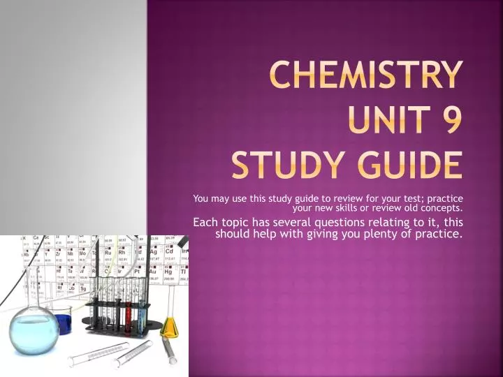 chemistry unit 9 study guide