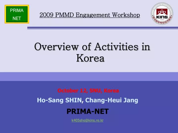 overview of activities in korea