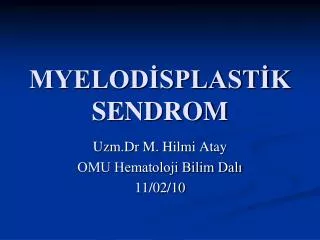 myelod splast ksendrom