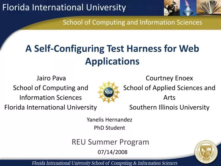 a self configuring test harness for web applications