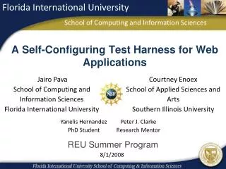 A Self-Configuring Test Harness for Web Applications