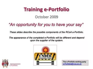 Training e-Portfolio
